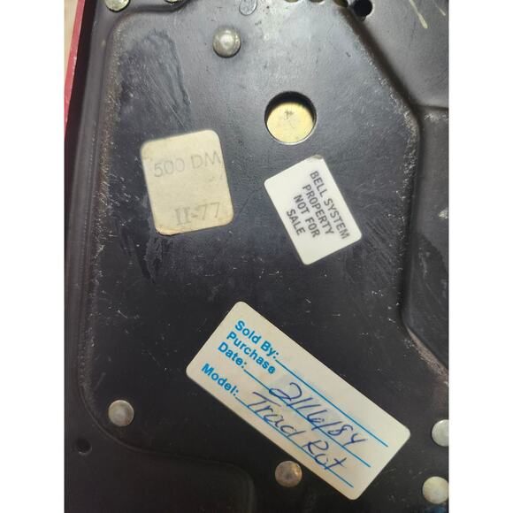 Vintage 1984 Bell System Western Electric 500 DM Cherry Red Rotary Dial Phone - Picture 8 of 12